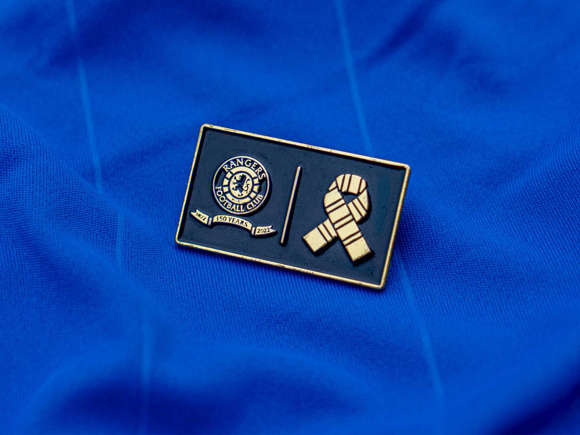 150th Anniversary Dual Crest Pin Badge – Rangers Charity Foundation Shop